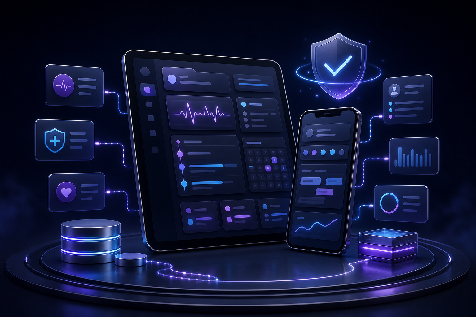 Electronic Health Record App Development mobile application concept