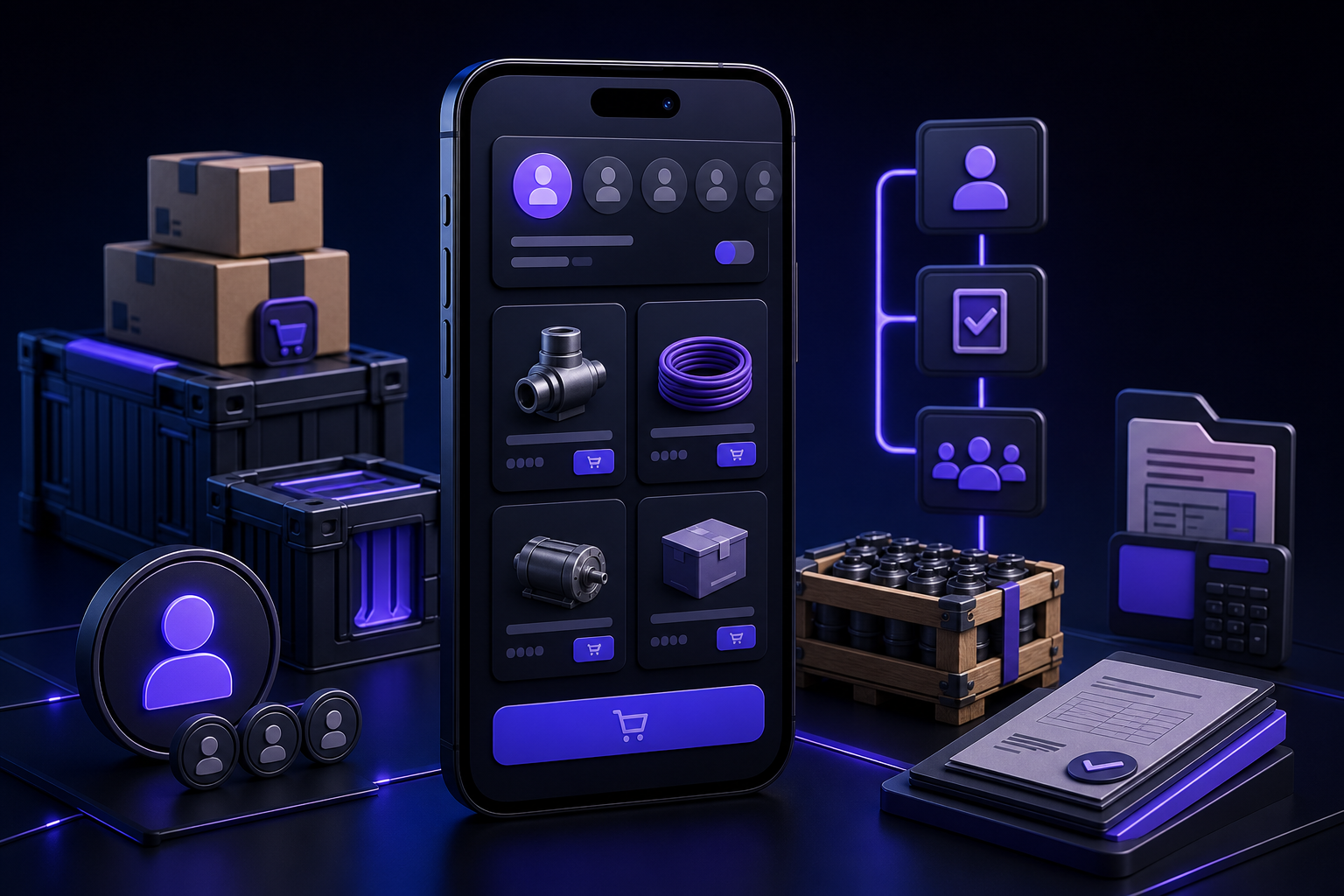 B2B Ecommerce App Development mobile application concept