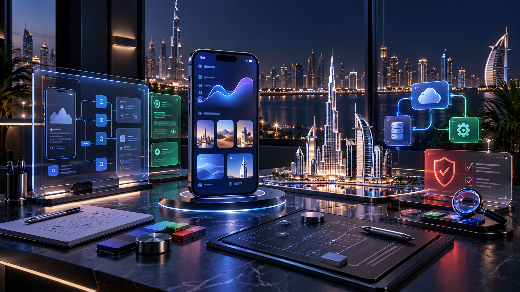 Dubai custom mobile app product planning visual